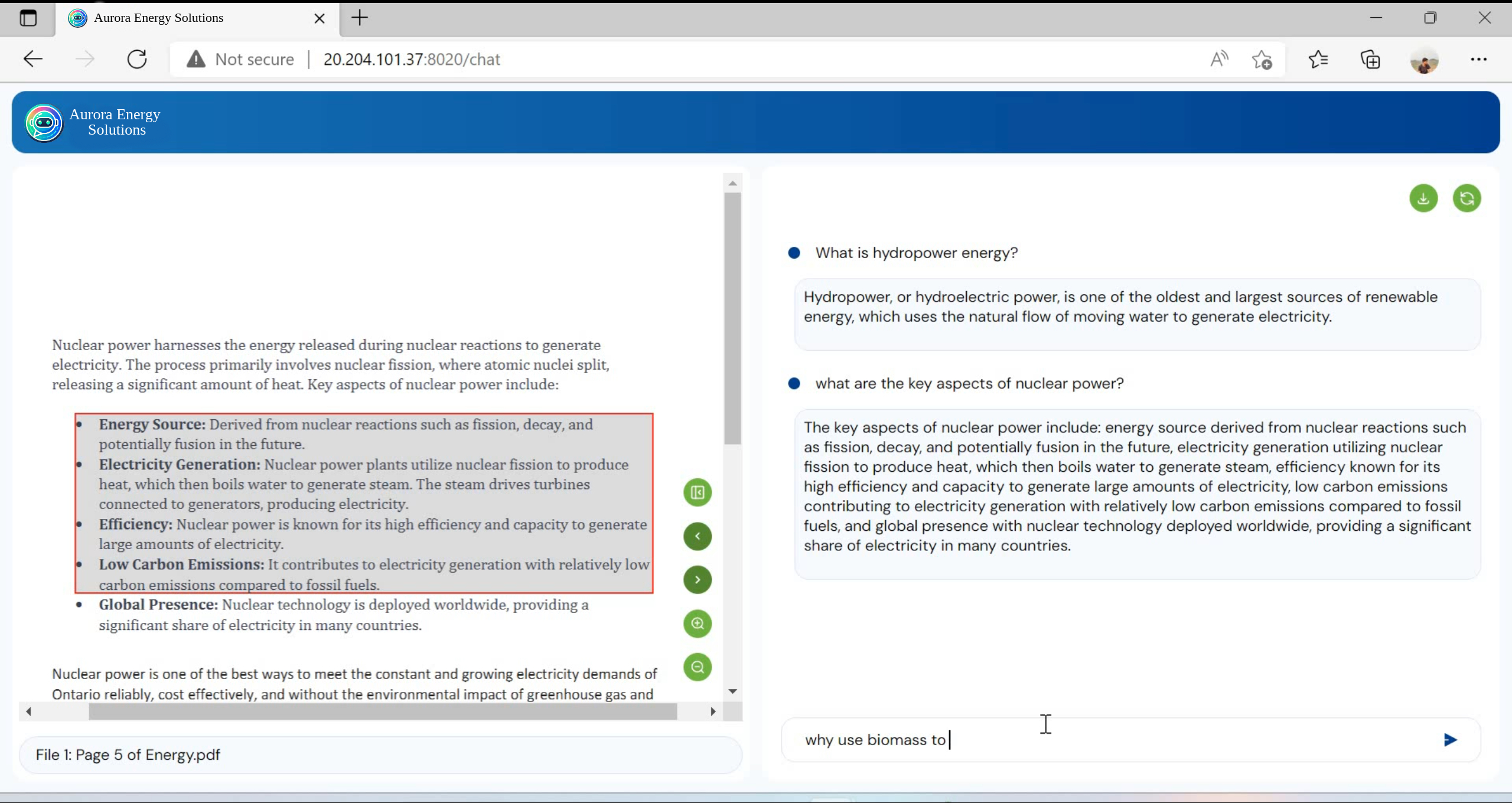 Energy knowledge advisor